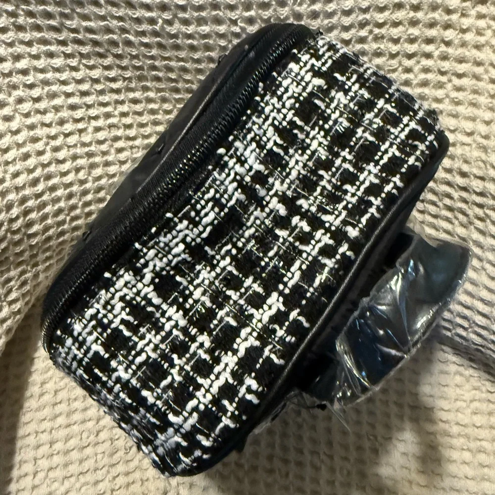 Badgley Mischka Studded Quilted Vegan Leather Backpack – Tweed Pocket – NWT